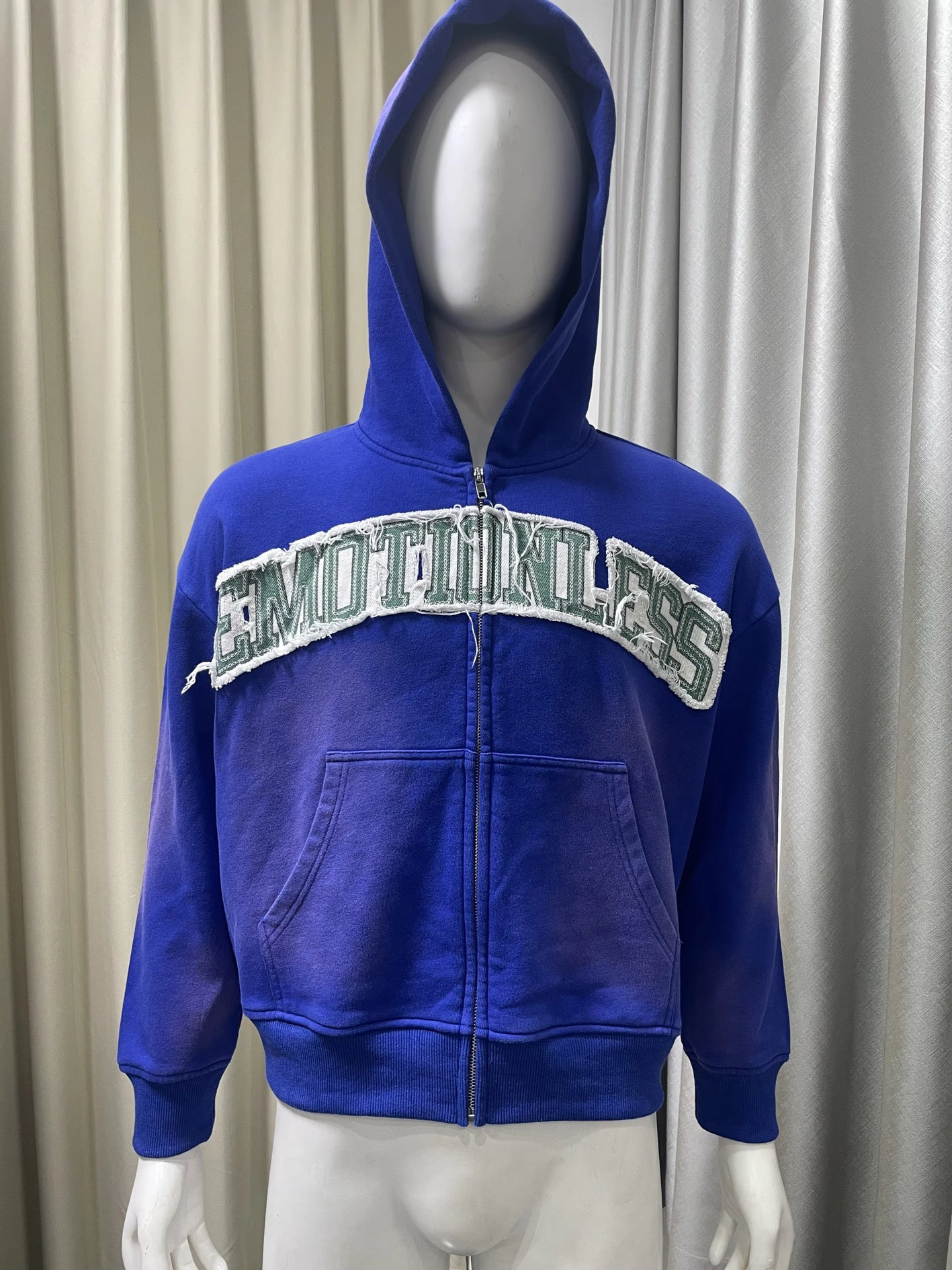 Blue Emotionless Zip Up