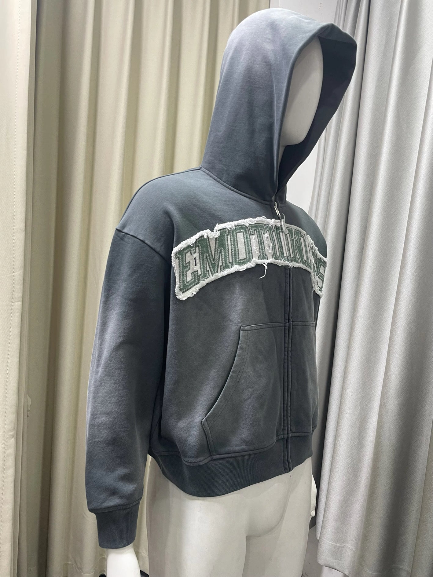 Grey Emotionless Zip Up