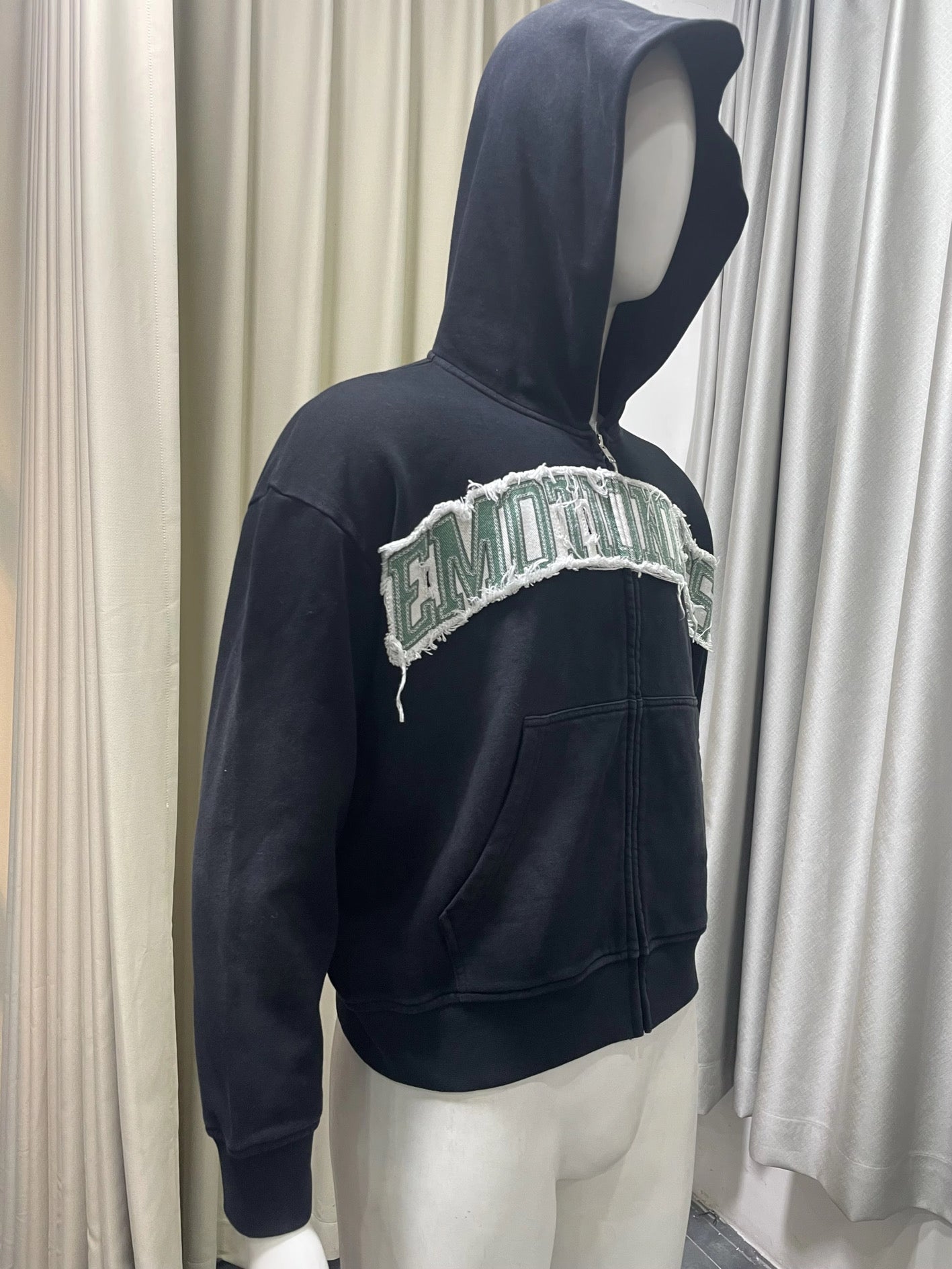 Black Emotionless Zip Up