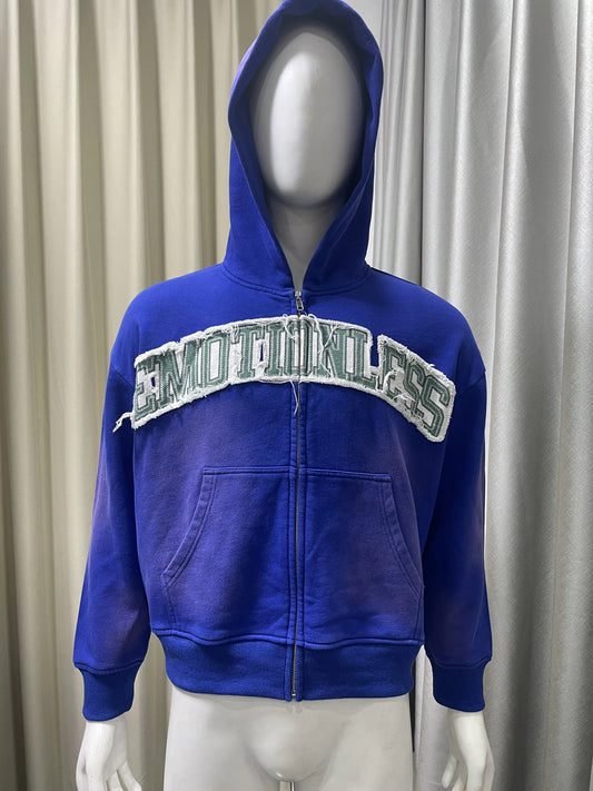 Blue Emotionless Zip Up
