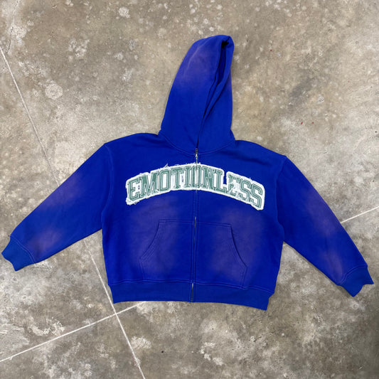 Blue Emotionless Zip Up