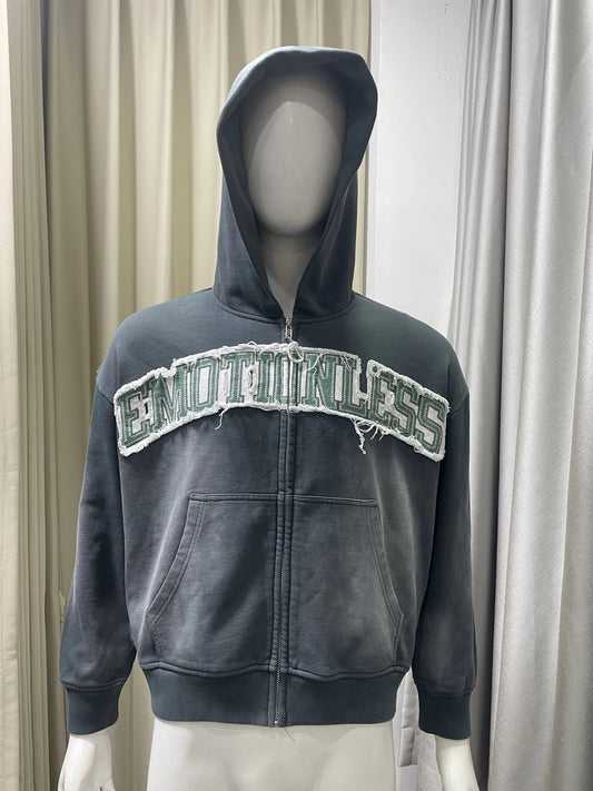 Grey Emotionless Zip Up